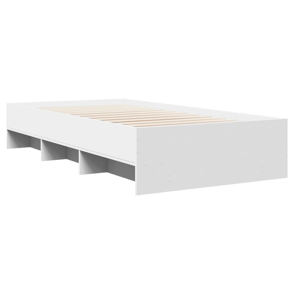 vidaXL Bed Frame | White | Engineered wood, Plywood | Single | Bed Frame