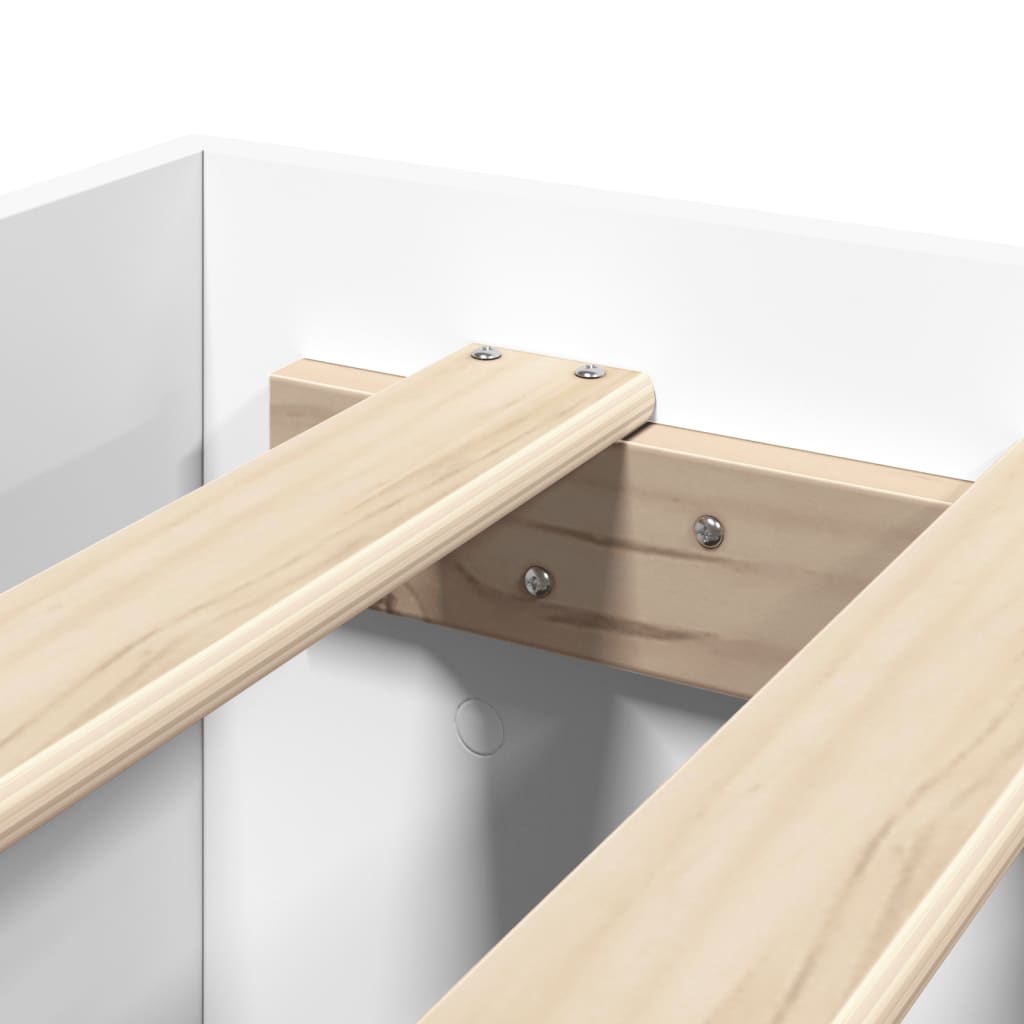 vidaXL Bed Frame | White | Engineered wood, Plywood | Single | Bed Frame