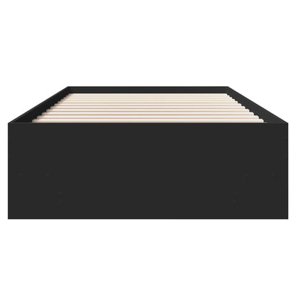 vidaXL Bed Frame without Mattress Black 100x200 cm Engineered Wood