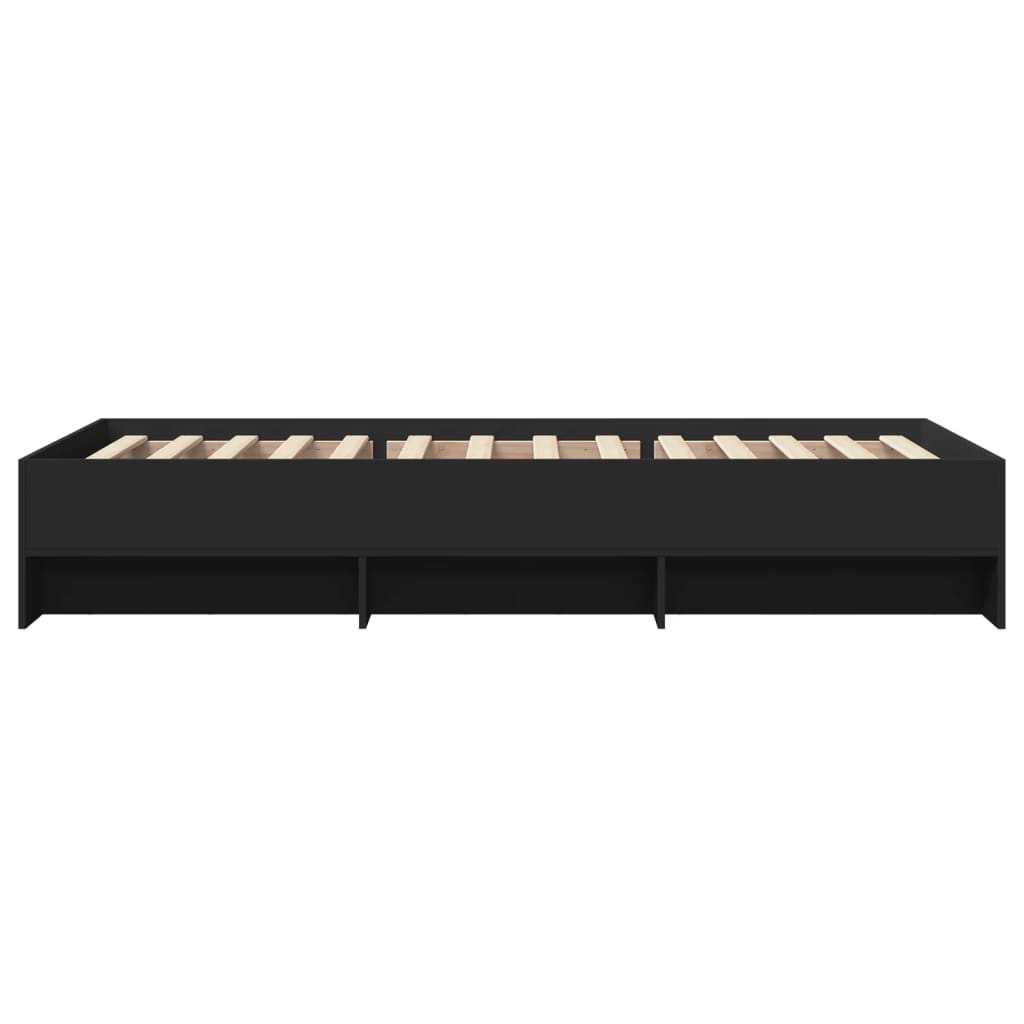 vidaXL Bed Frame without Mattress Black 100x200 cm Engineered Wood