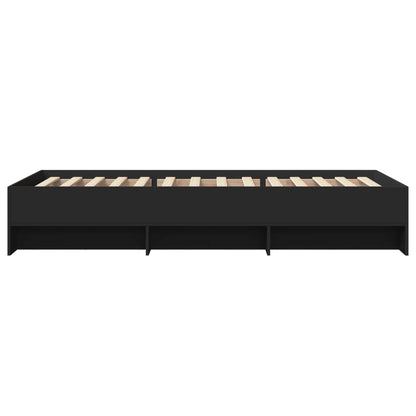 vidaXL Bed Frame without Mattress Black 100x200 cm Engineered Wood