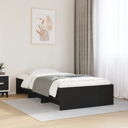 vidaXL Bed Frame without Mattress Black 100x200 cm Engineered Wood