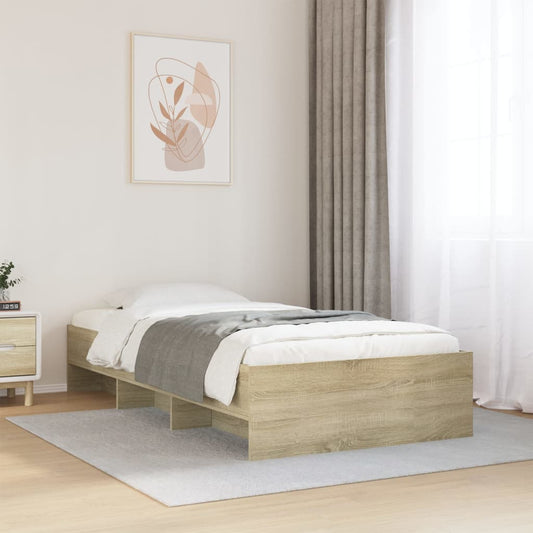 vidaXL Bed Frame | Sonoma Oak | Engineered Wood | Single | Modern Bed Frame