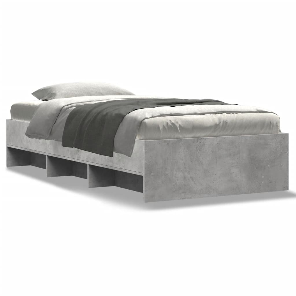 vidaXL Bed Frame | Concrete Grey | Engineered Wood, Plywood | Single | Bed Frame