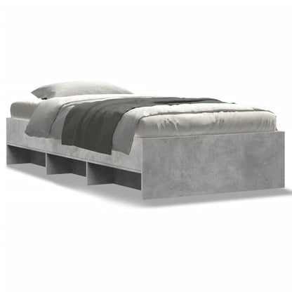 vidaXL Bed Frame | Concrete Grey | Engineered Wood, Plywood | Single | Bed Frame