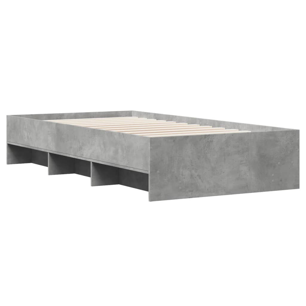 vidaXL Bed Frame | Concrete Grey | Engineered Wood, Plywood | Single | Bed Frame
