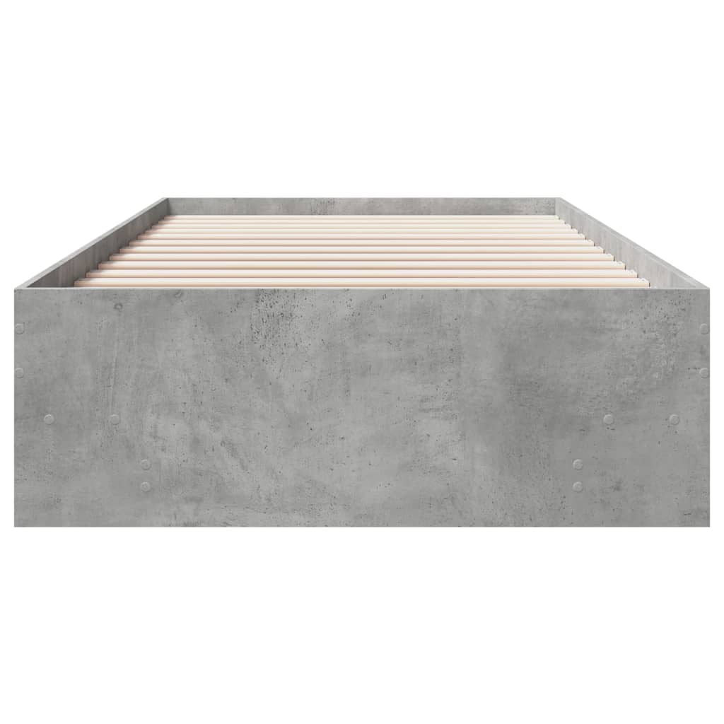 vidaXL Bed Frame | Concrete Grey | Engineered Wood, Plywood | Single | Bed Frame
