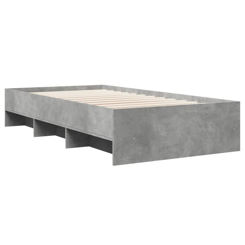 vidaXL Bed Frame | Concrete Grey | Engineered Wood, Plywood | Single | Bed Frame