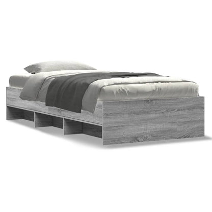 vidaXL Bed Frame without Mattress Grey Sonoma 100x200 cm Engineered Wood