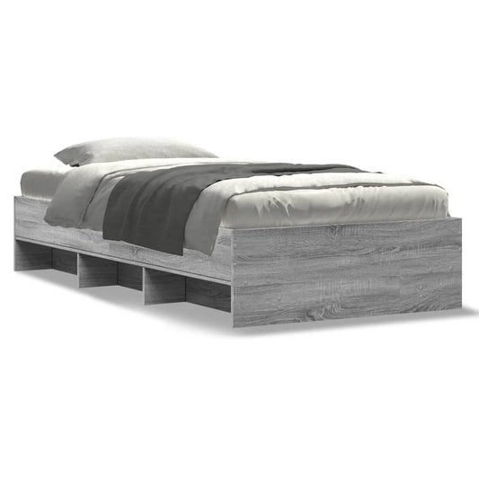 vidaXL Bed Frame | Grey Sonoma | Engineered wood | 100 x 200 cm | Bed Frame