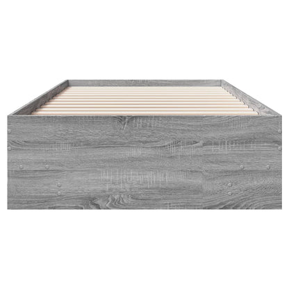 vidaXL Bed Frame without Mattress Grey Sonoma 100x200 cm Engineered Wood