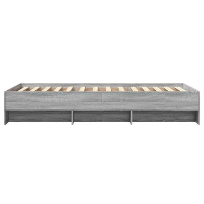 vidaXL Bed Frame without Mattress Grey Sonoma 100x200 cm Engineered Wood