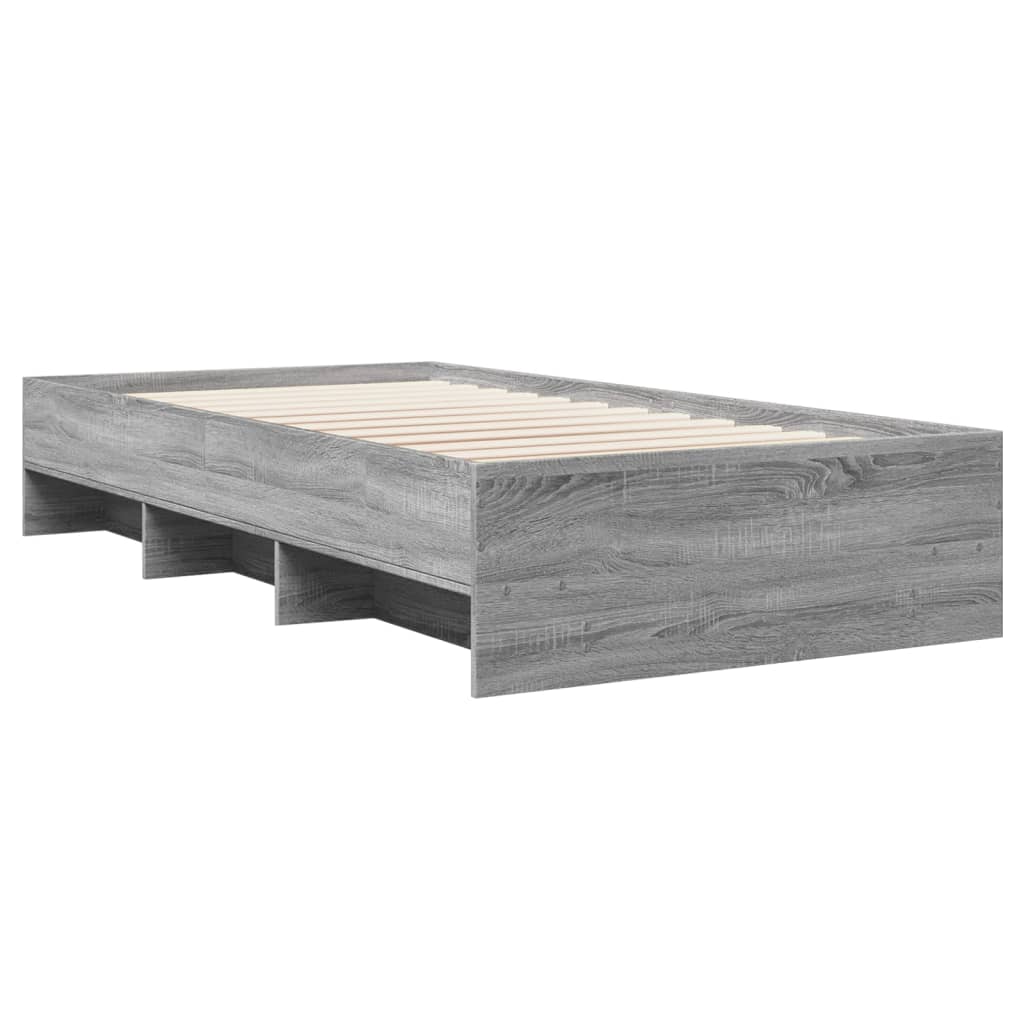 vidaXL Bed Frame without Mattress Grey Sonoma 100x200 cm Engineered Wood