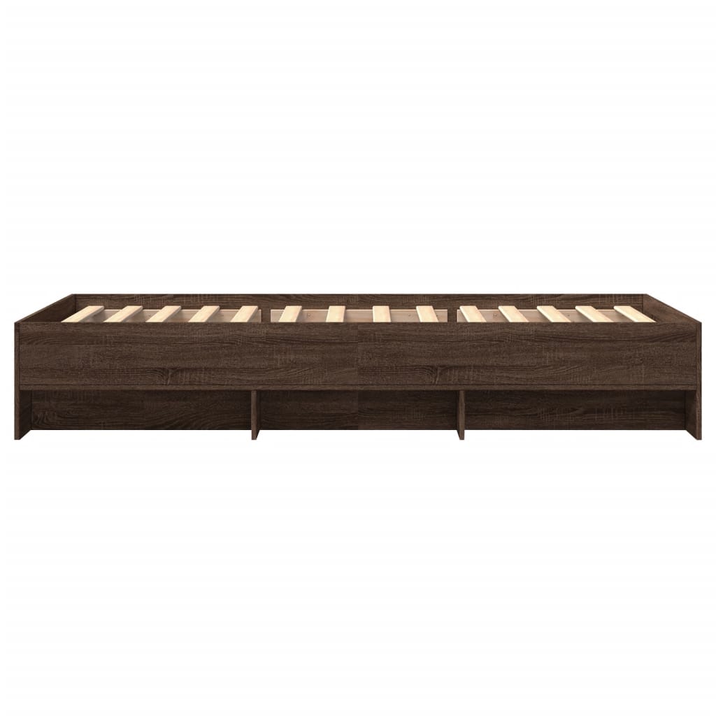 vidaXL Bed Frame without Mattress Brown Oak 100x200 cm Engineered Wood