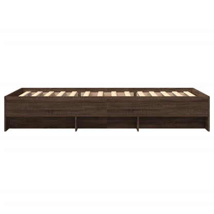 vidaXL Bed Frame without Mattress Brown Oak 100x200 cm Engineered Wood
