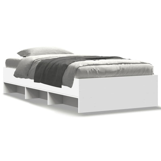 vidaXL Bed Frame | White | Engineered Wood, Plywood | 90 x 200 cm | Bed Frame