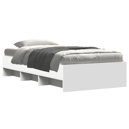 vidaXL Bed Frame | White | Engineered Wood, Plywood | 90 x 200 cm | Bed Frame