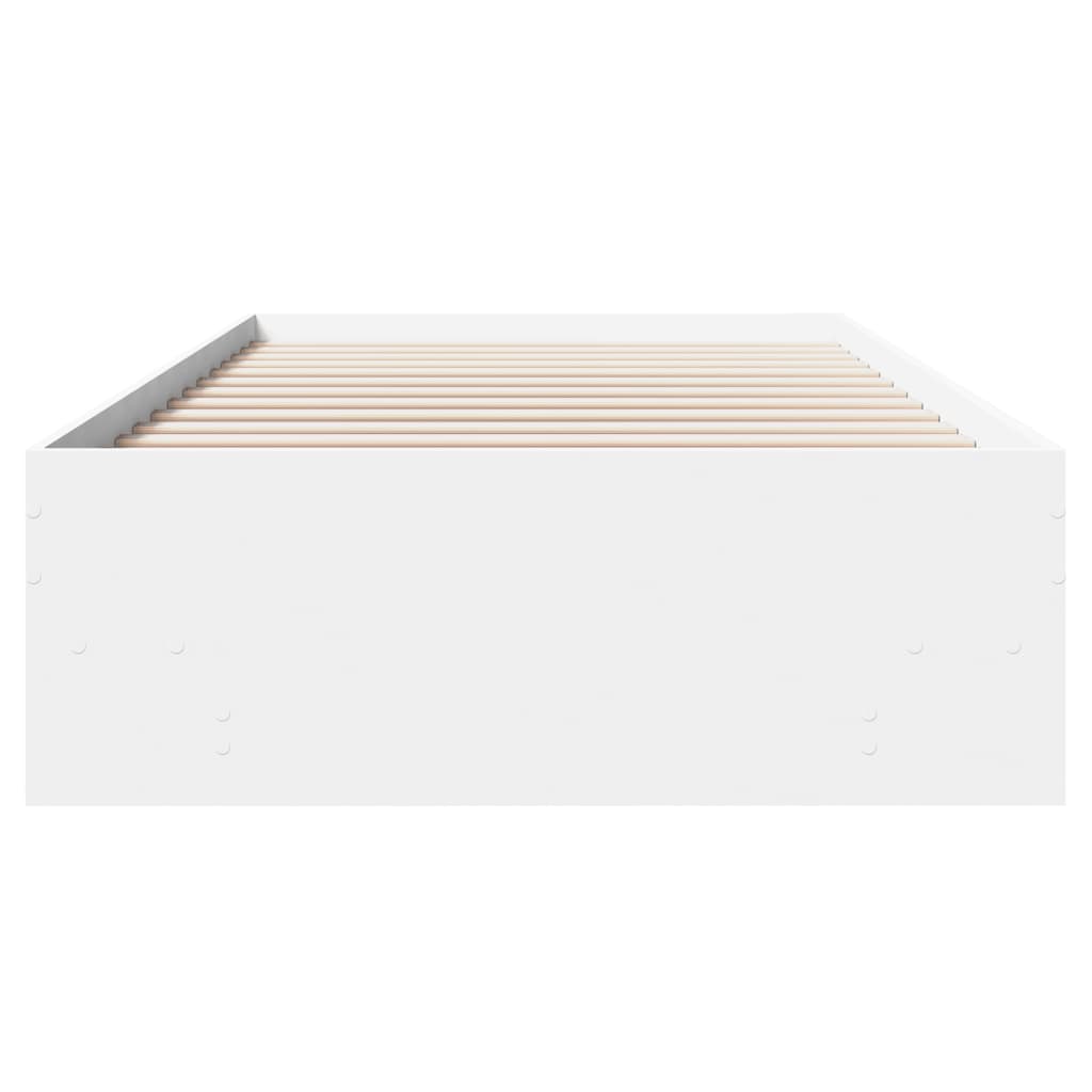 vidaXL Bed Frame | White | Engineered Wood, Plywood | 90 x 200 cm | Bed Frame