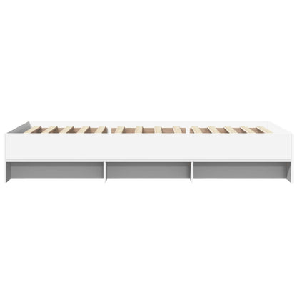 vidaXL Bed Frame | White | Engineered Wood, Plywood | 90 x 200 cm | Bed Frame