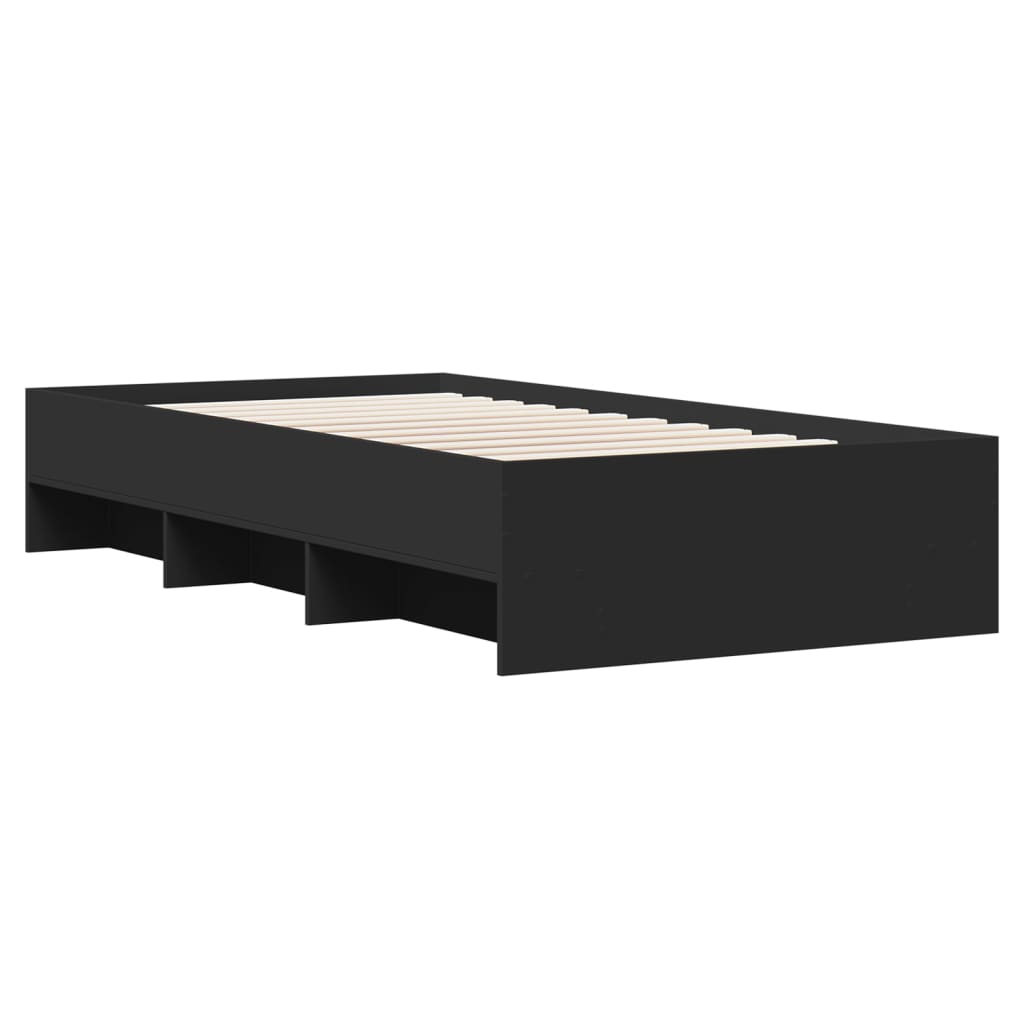vidaXL Bed Frame | Black | Engineered wood | Single | Bed Frame | Rectangular