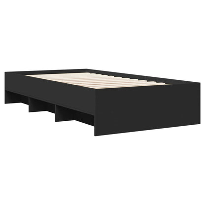vidaXL Bed Frame | Black | Engineered wood | Single | Bed Frame | Rectangular