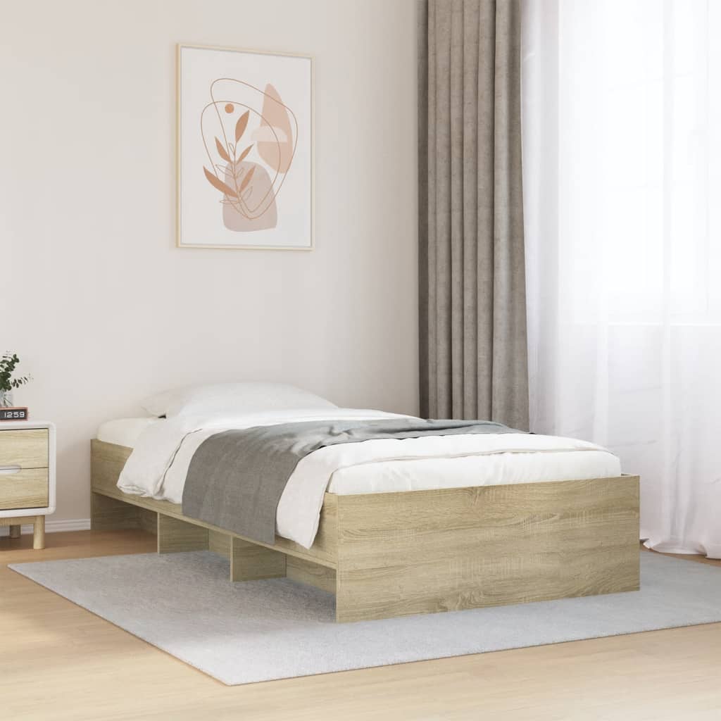 vidaXL Bed Frame | Sonoma Oak | Engineered wood | Single | Modern | Bed Frame