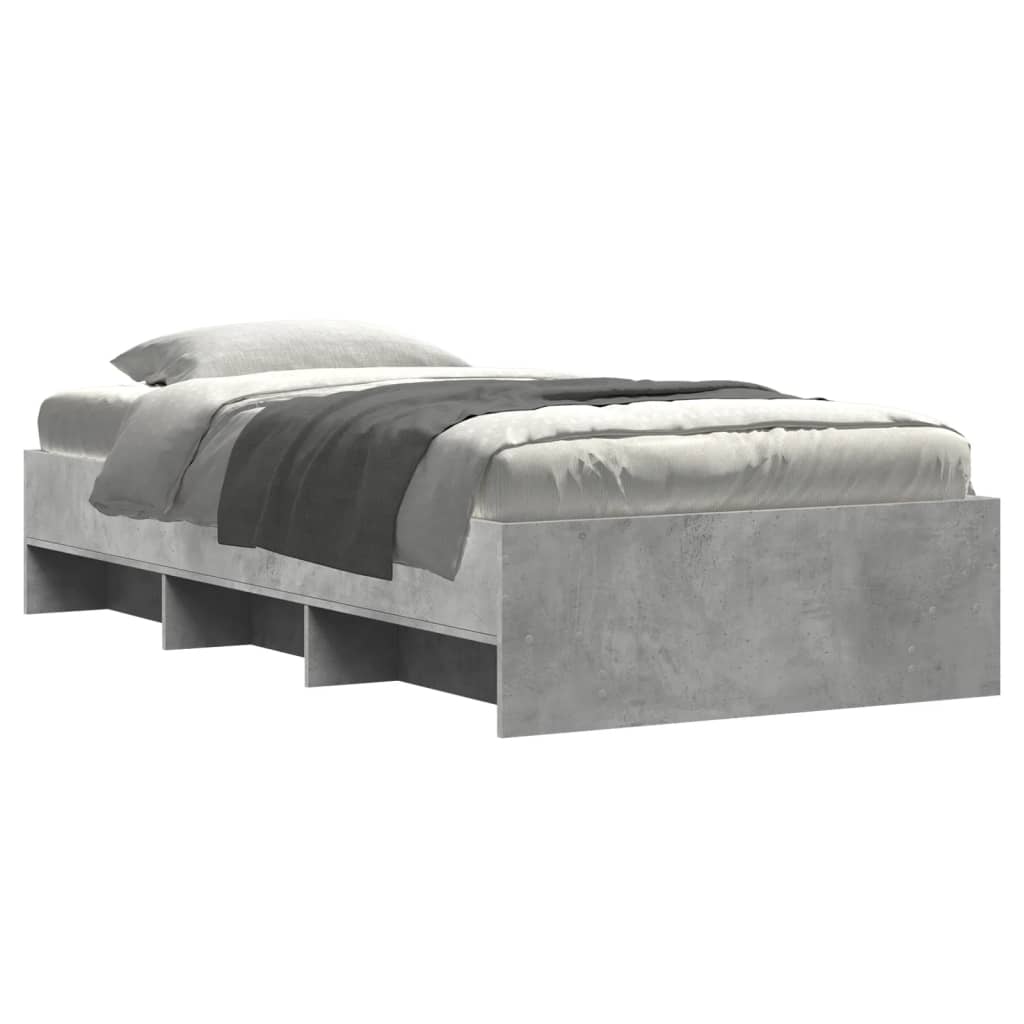 vidaXL Bed Frame | Concrete Grey | Engineered wood | Single | Bed Frame