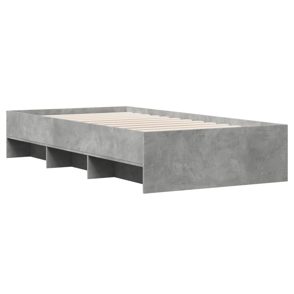 vidaXL Bed Frame | Concrete Grey | Engineered wood | Single | Bed Frame