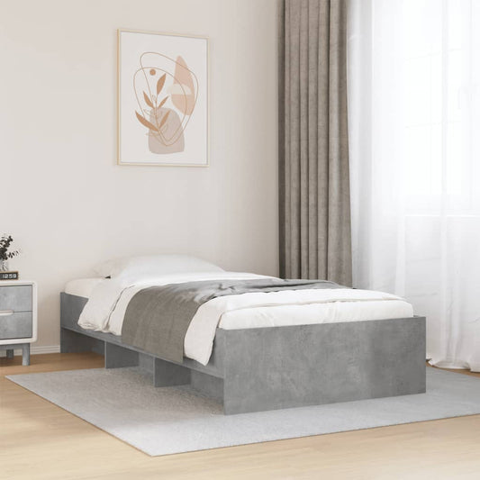 vidaXL Bed Frame | Concrete Grey | Engineered wood | Single | Bed Frame