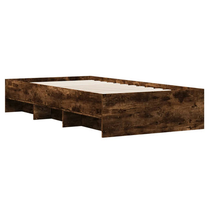 vidaXL Bed Frame | Smoked Oak | Engineered Wood, Plywood | 90x200 cm | Bed Frame