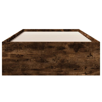 vidaXL Bed Frame | Smoked Oak | Engineered Wood, Plywood | 90x200 cm | Bed Frame