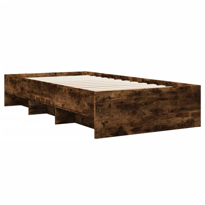 vidaXL Bed Frame | Smoked Oak | Engineered Wood, Plywood | 90x200 cm | Bed Frame