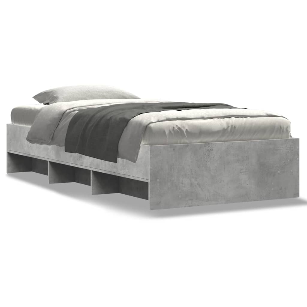 vidaXL Bed Frame | Grey Sonoma | Engineered wood, Plywood | 90x200 cm