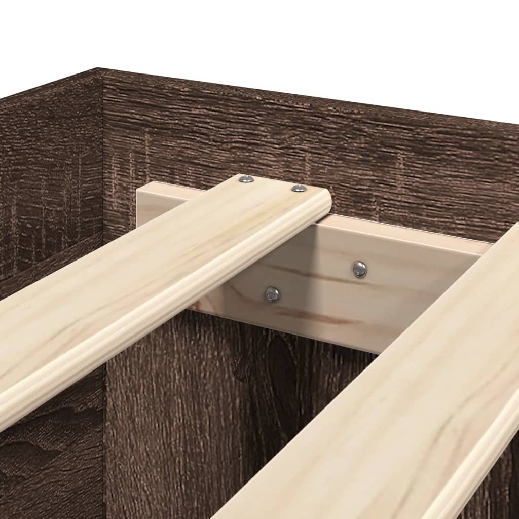 vidaXL Bed Frame | Brown Oak | Engineered Wood | Single | Bed Frame