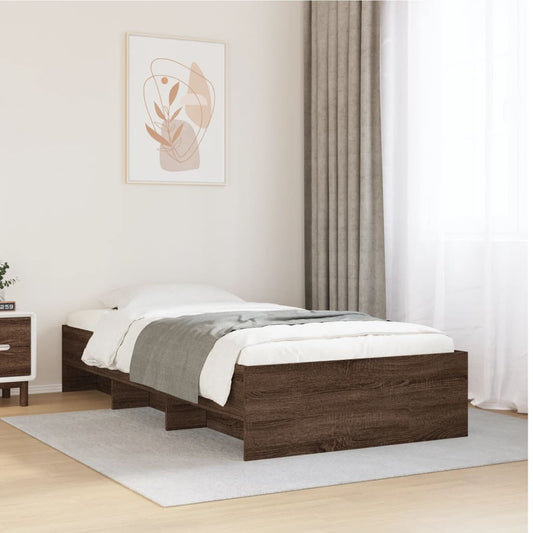 vidaXL Bed Frame | Brown Oak | Engineered Wood | Single | Bed Frame