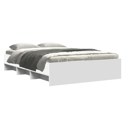 vidaXL Bed Frame | White | Engineered wood | 140x190 cm | Bed Frame