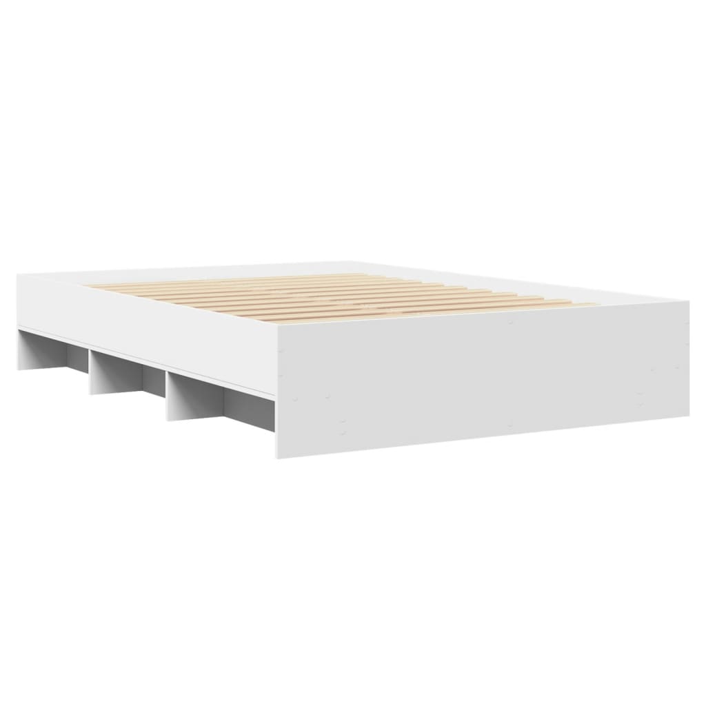 vidaXL Bed Frame | White | Engineered wood | 140x190 cm | Bed Frame
