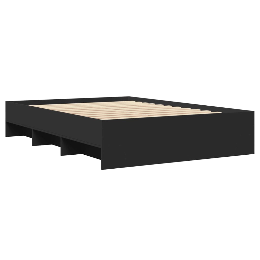 vidaXL Bed Frame | Black | Engineered Wood | 140x190 cm | Bed Frame