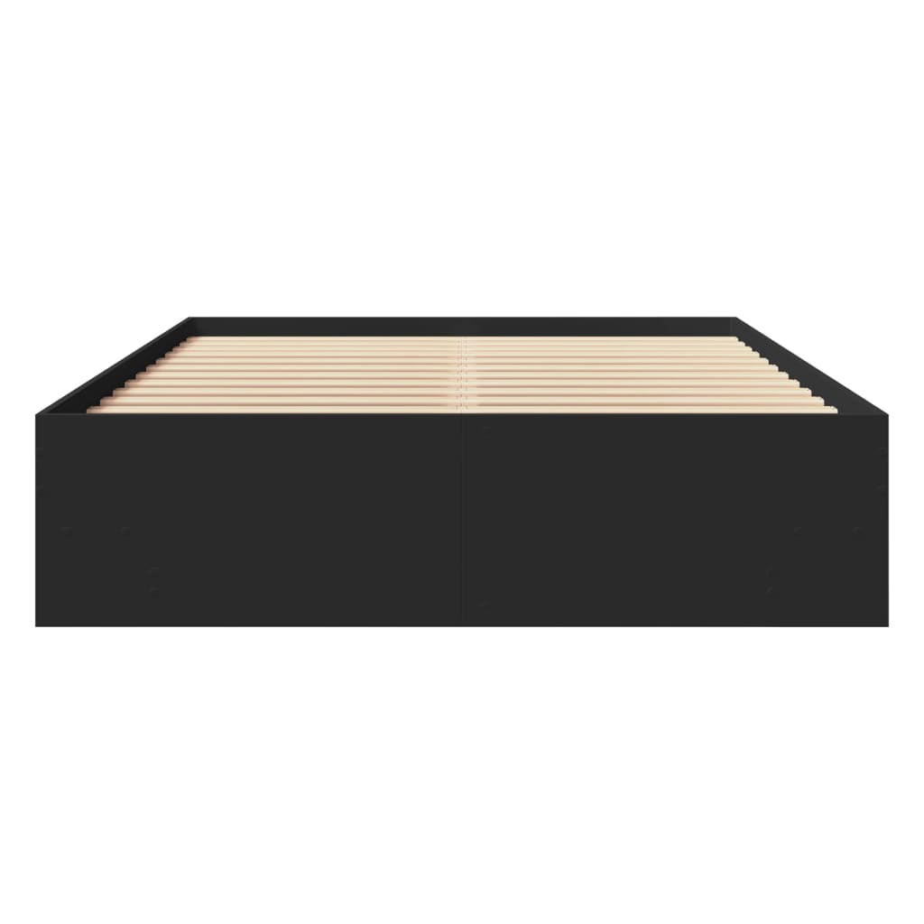 vidaXL Bed Frame | Black | Engineered Wood | 140x190 cm | Bed Frame