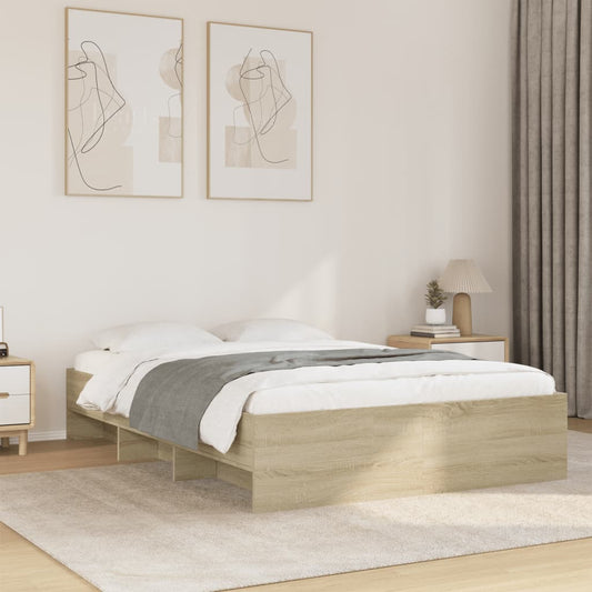 vidaXL Bed Frame | Sonoma Oak | Engineered wood | Double | Bed Frame