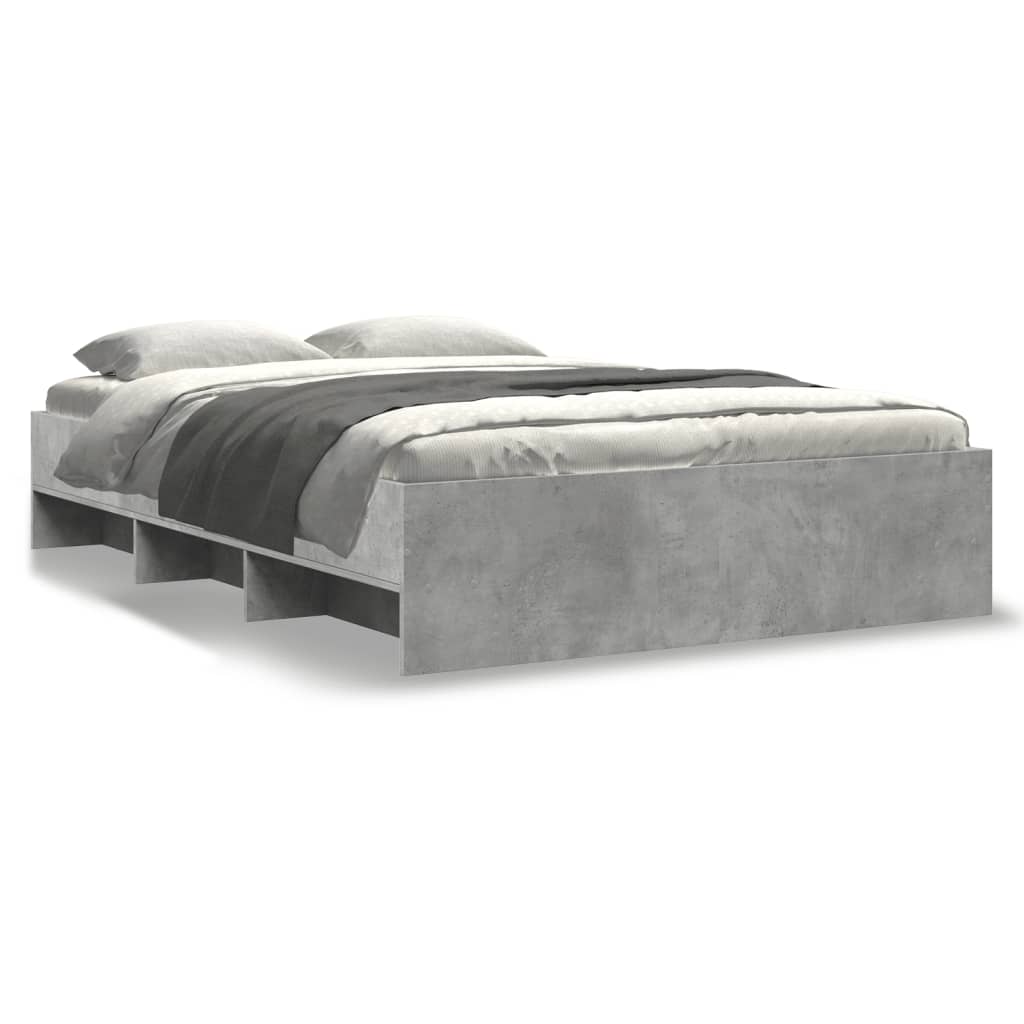 vidaXL Bed Frame | Concrete grey | Engineered wood | Double | Bed Frame