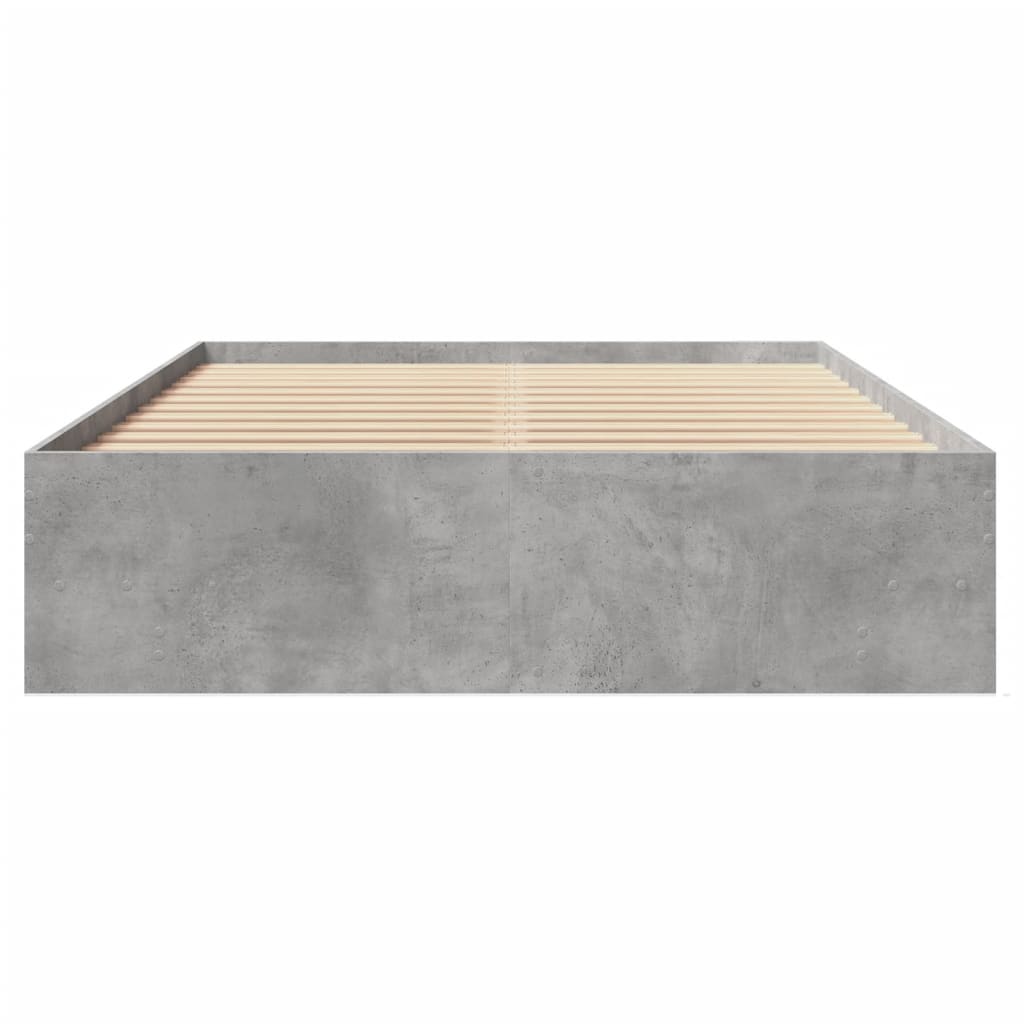 vidaXL Bed Frame | Concrete grey | Engineered wood | Double | Bed Frame