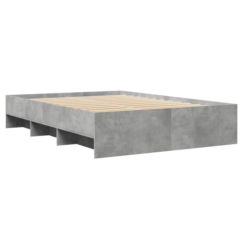 vidaXL Bed Frame | Concrete grey | Engineered wood | Double | Bed Frame