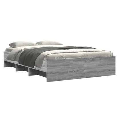 vidaXL Bed Frame | Grey Sonoma | Engineered wood | Double | Bed Frame