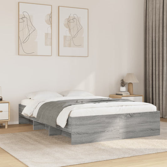 vidaXL Bed Frame | Grey Sonoma | Engineered wood | Double | Bed Frame