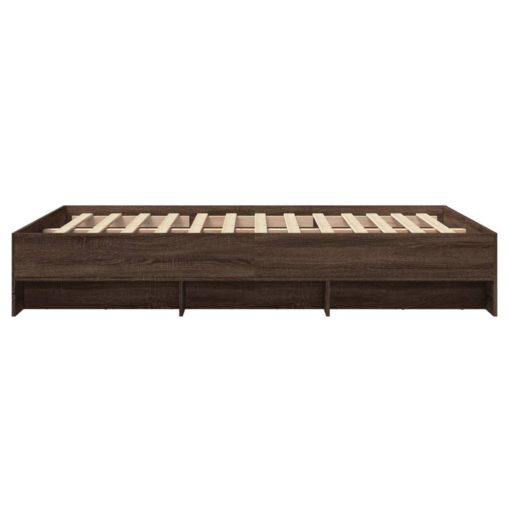 vidaXL Bed Frame | Brown oak | Engineered wood | Double | Bed Frame