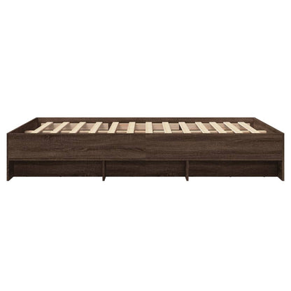 vidaXL Bed Frame | Brown oak | Engineered wood | Double | Bed Frame