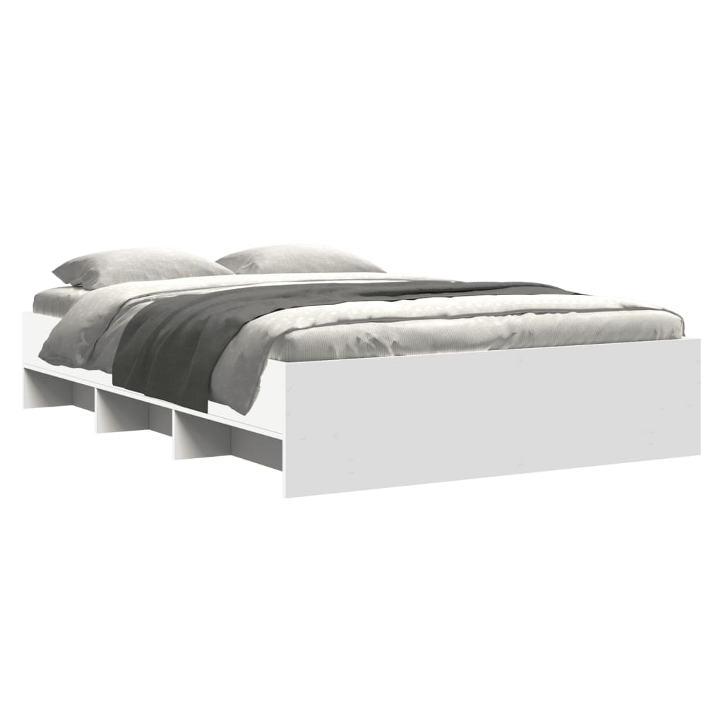 vidaXL Bed Frame | White | Engineered wood | Double | Bed Frame | Rectangular