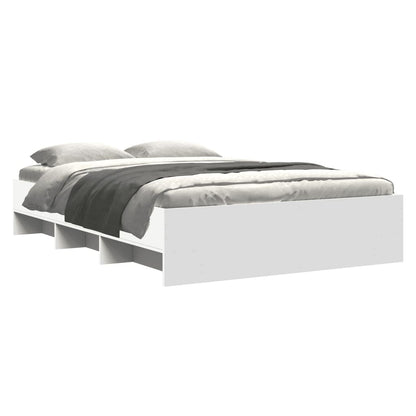 vidaXL Bed Frame | White | Engineered wood | Double | Bed Frame | Rectangular