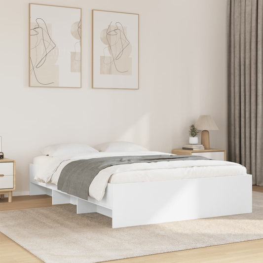 vidaXL Bed Frame | White | Engineered wood | Double | Bed Frame | Rectangular